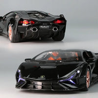 1:24 Diecast Lamborghini Sian FKP37 Model Car With Smoke