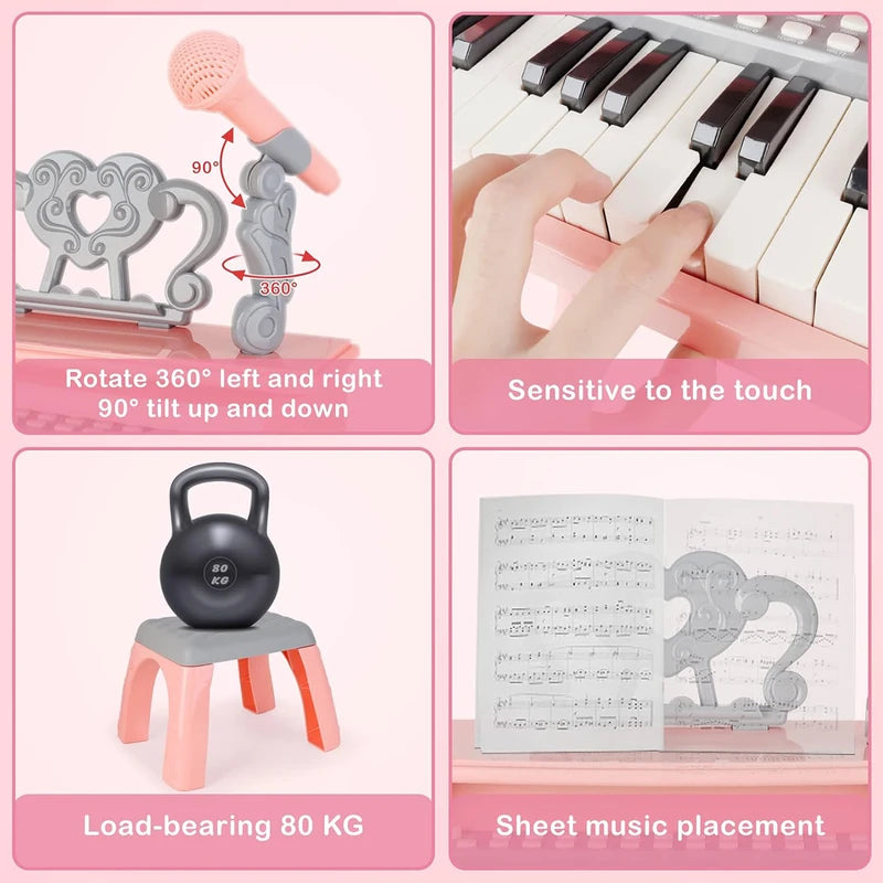 25 Keys Electronic Piano Pat Into Wonderful Music - Pink
