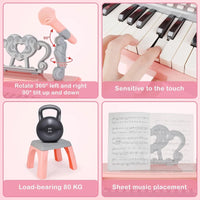 25 Keys Electronic Piano Pat Into Wonderful Music - Pink