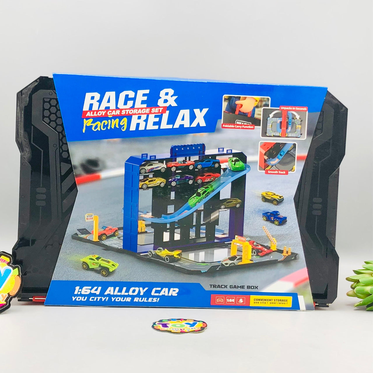 Manual Car Racing Track Set With 4Pcs Alloy Cars