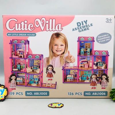 126Pcs DIY Cutie Villa Doll House