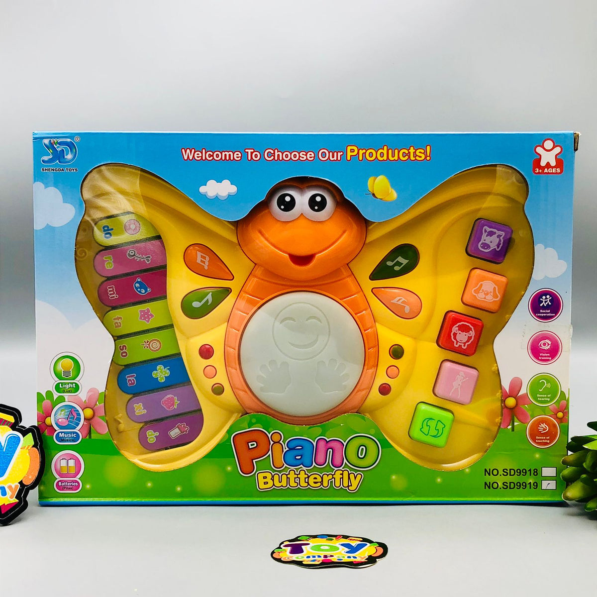 Battery Operated Butterfly Piano With Light & Music