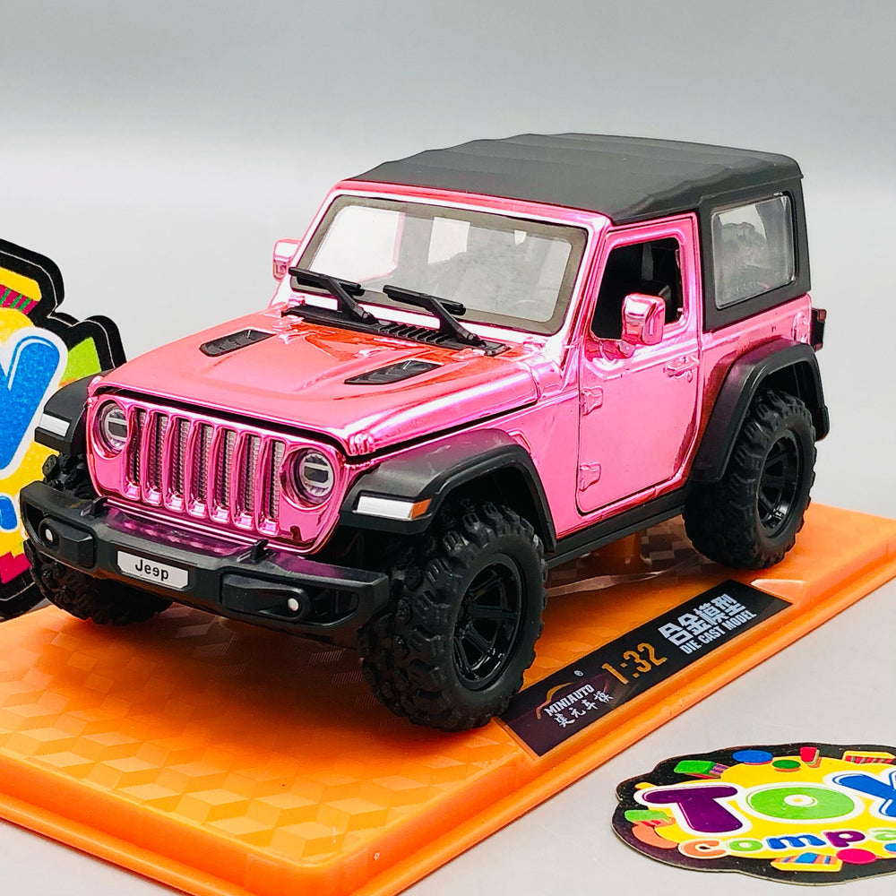 1:32 Diecast Rubicon Jeep With Acrylic Display Box - Metallic Pink