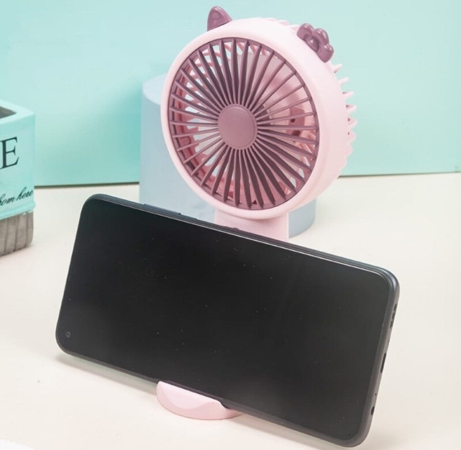 Rechargeable Mini Cooling Fan With Mobile Phone Bracket