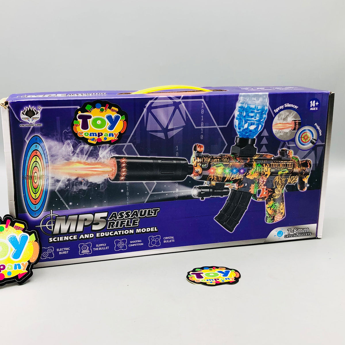 MP5 Water Bullet Shooting Gun With Colorful Lights Silencer