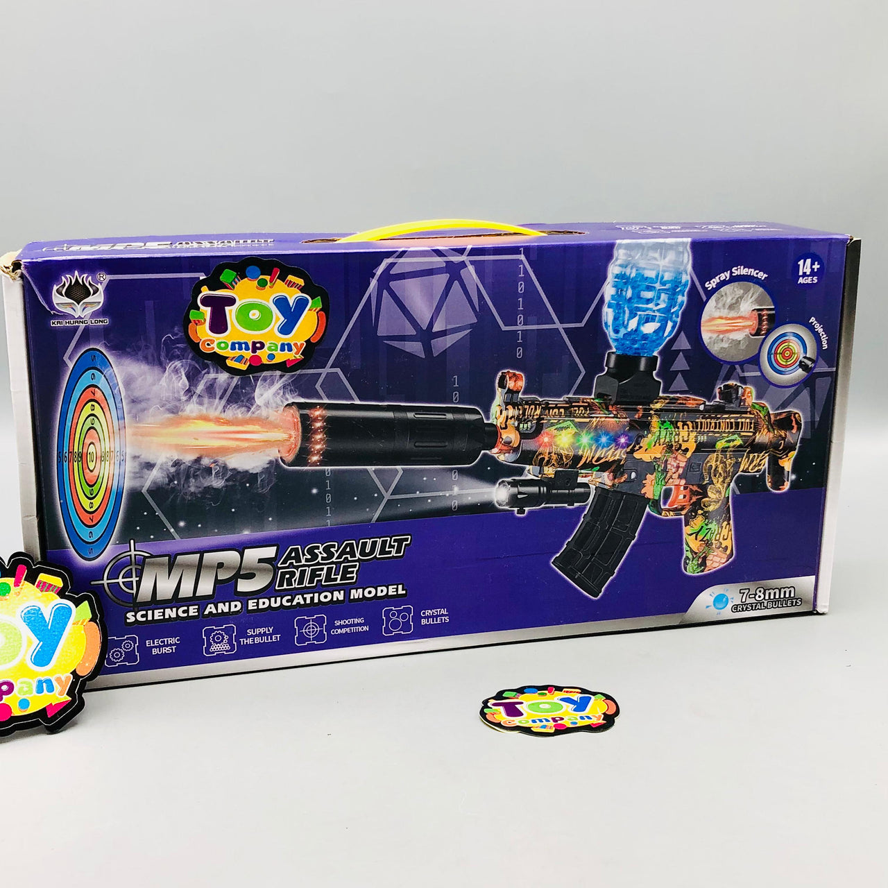 MP5 Water Bullet Shooting Gun With Colorful Lights Silencer
