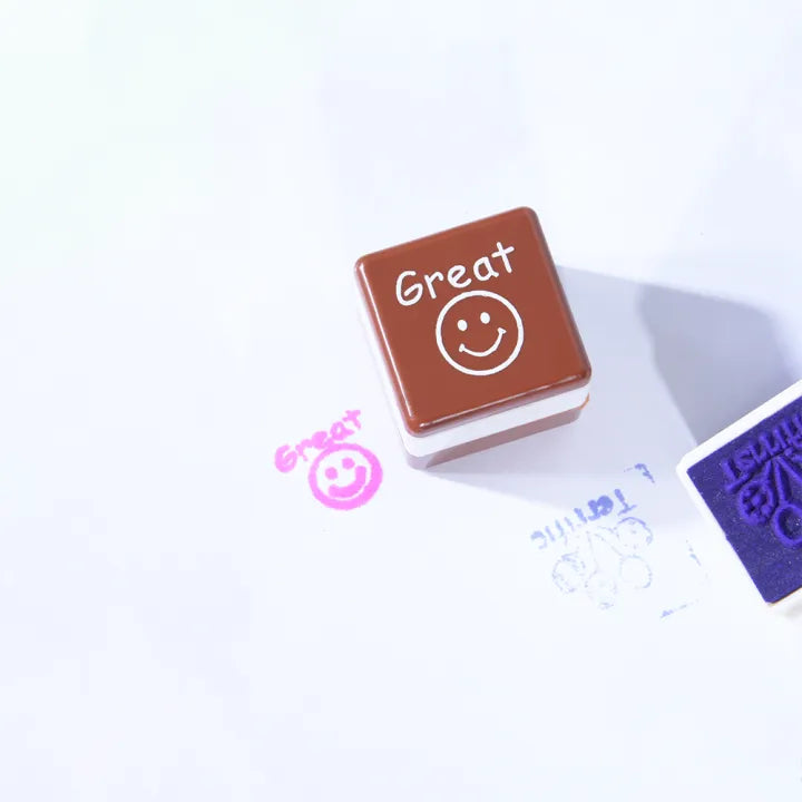 6Pcs Mini Self Inking Reward Stamp Set