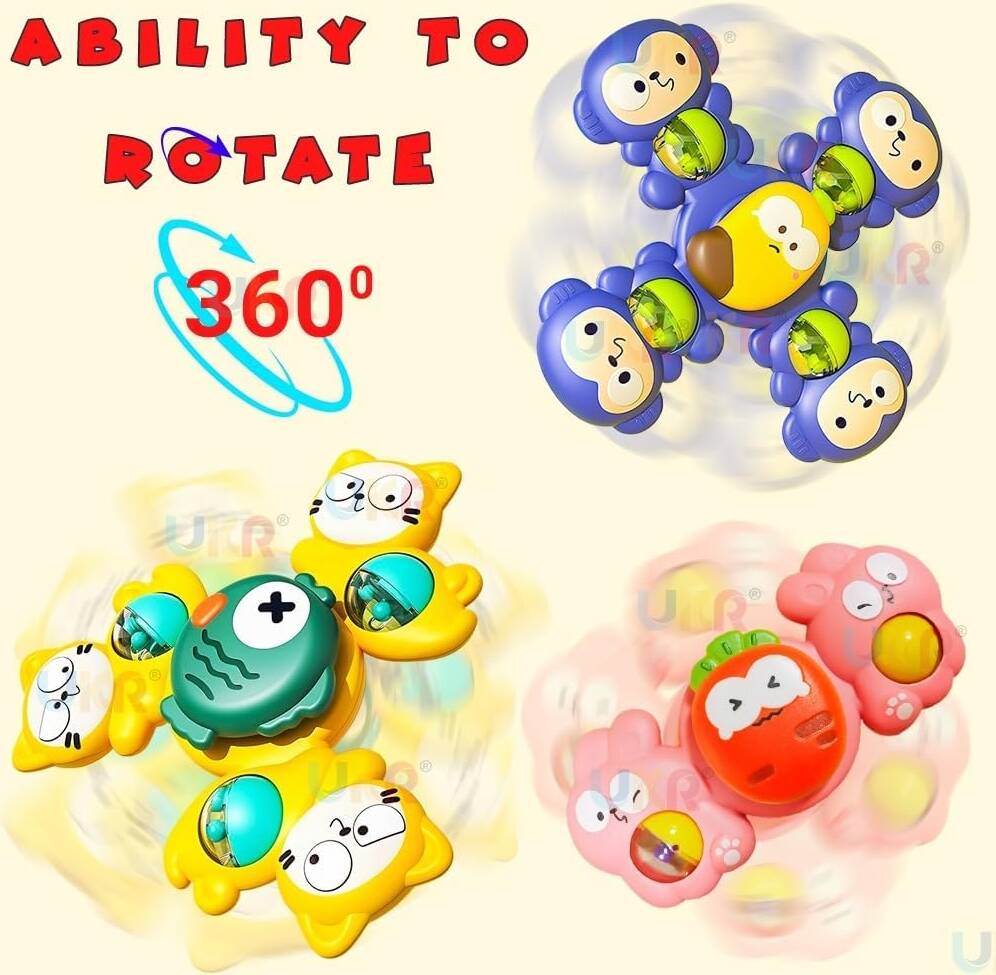 3Pcs Animal Shape Baby Spinning Rattles