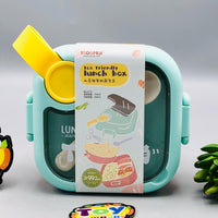 750ml Plastic Lunch Box With Food Scissor & Spoon - Pink