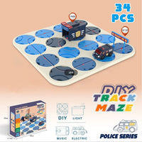 Thumbnail for 34Pcs DIY Maze Track Police Series