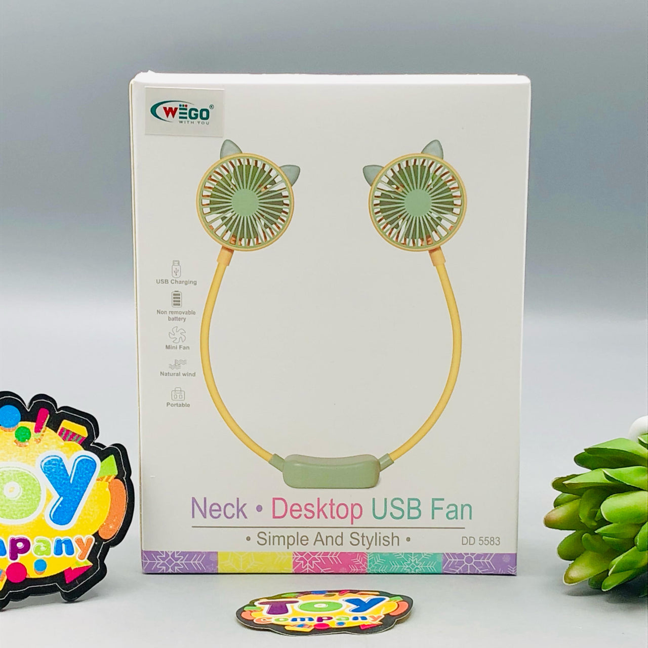 Rechargeable Two Wind Speed Neck Fan