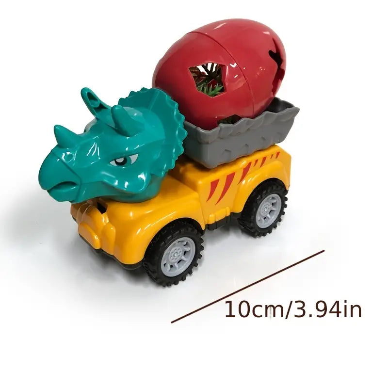 Inertial Mysterious Egg Dinosaur Car Toy - 4Pcs