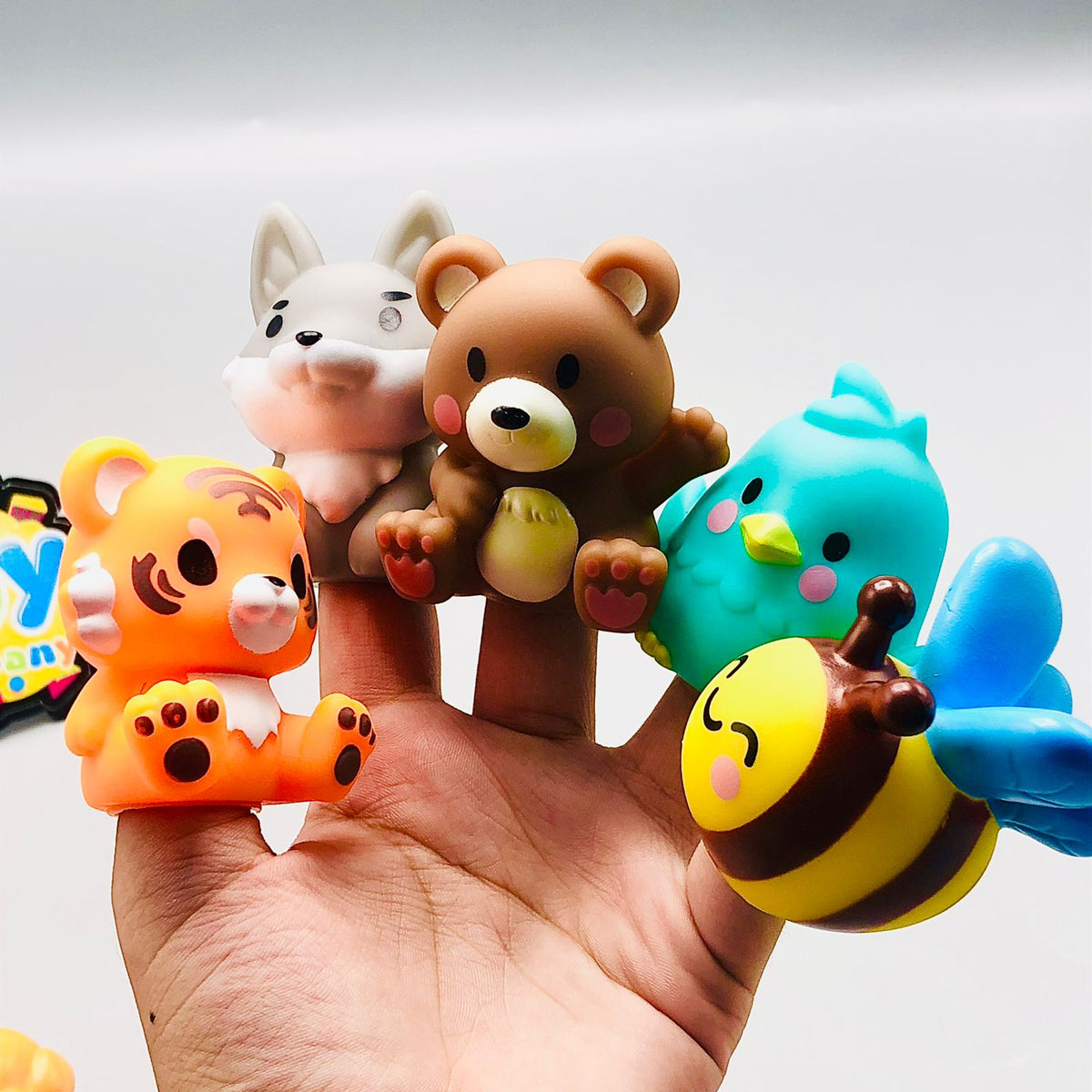 5Pcs Soft Silicon Animal Finger Puppet - Assortment