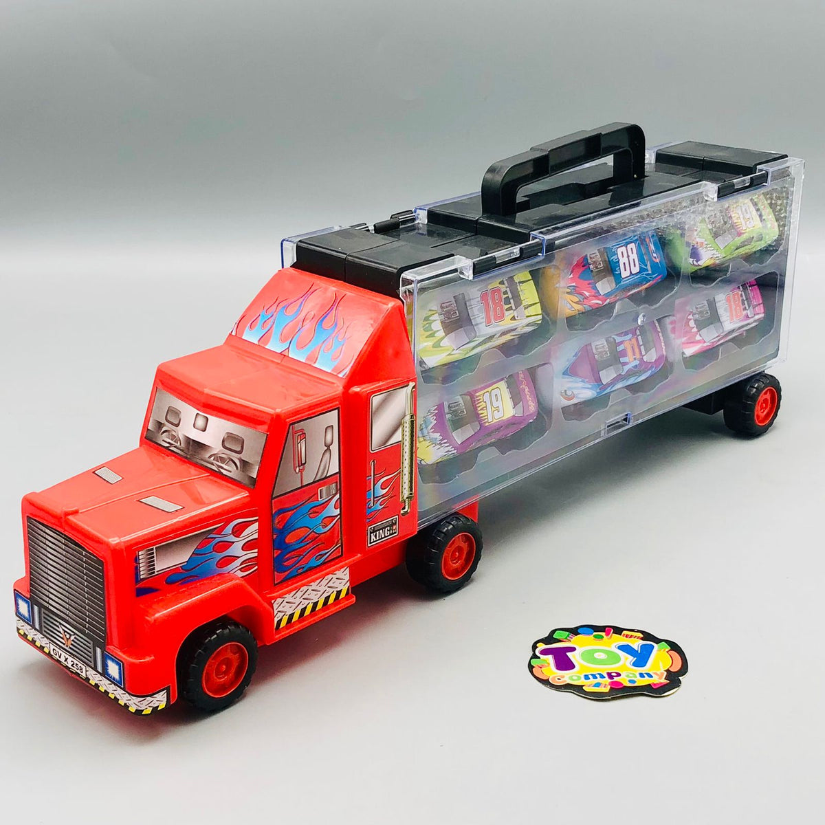 Inertial Transport Truck With 6Pcs Diecast Cars