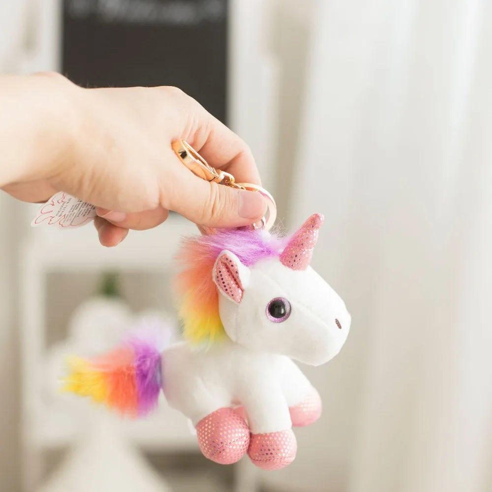 Cute Unicorn Stuffed Keychain - 1Pc