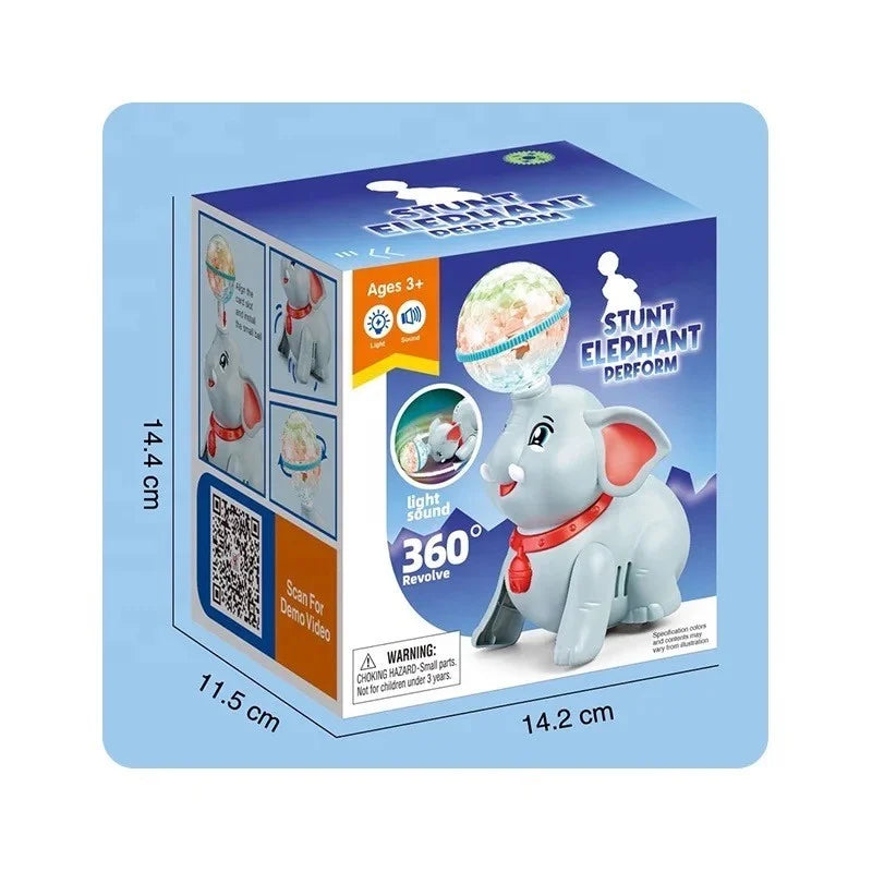 Light & Musical Stunt Elephant With Crystal Ball