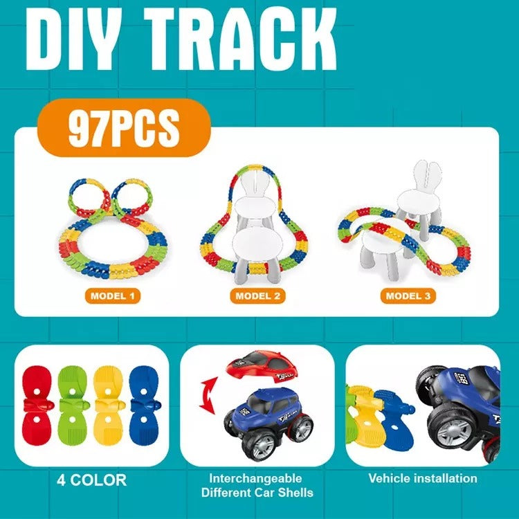 DIY Flexible Track Play Set - 97pcs