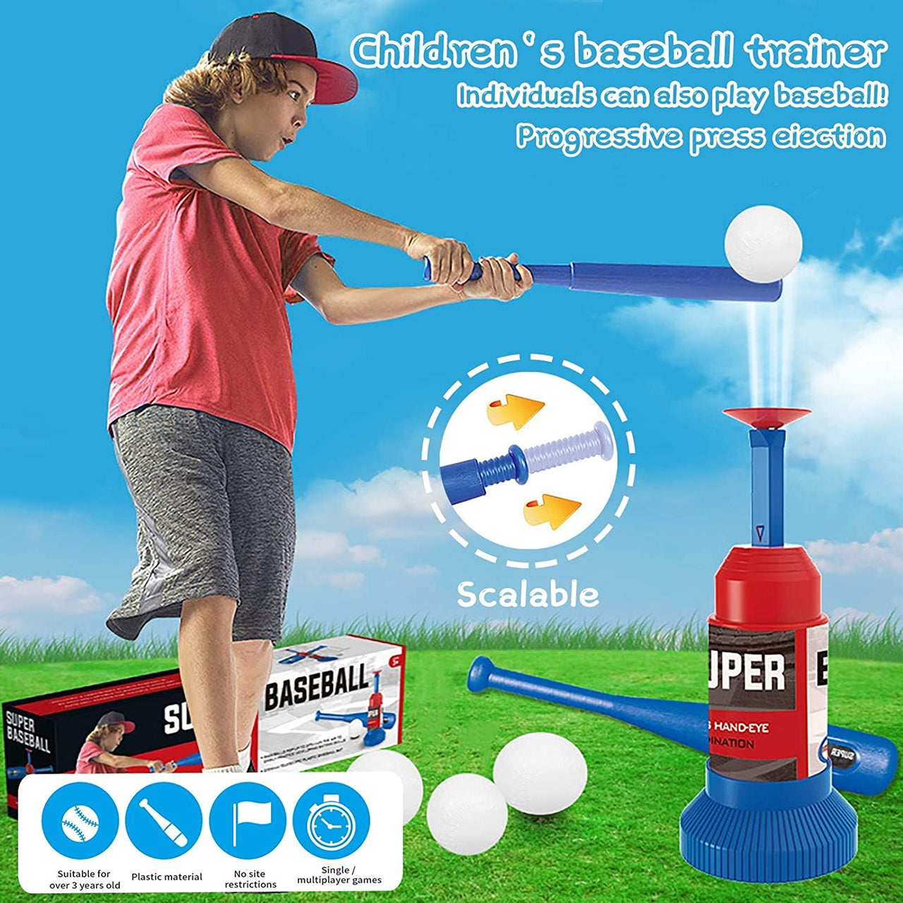 2 in 1 Super Baseball Adjustable Set