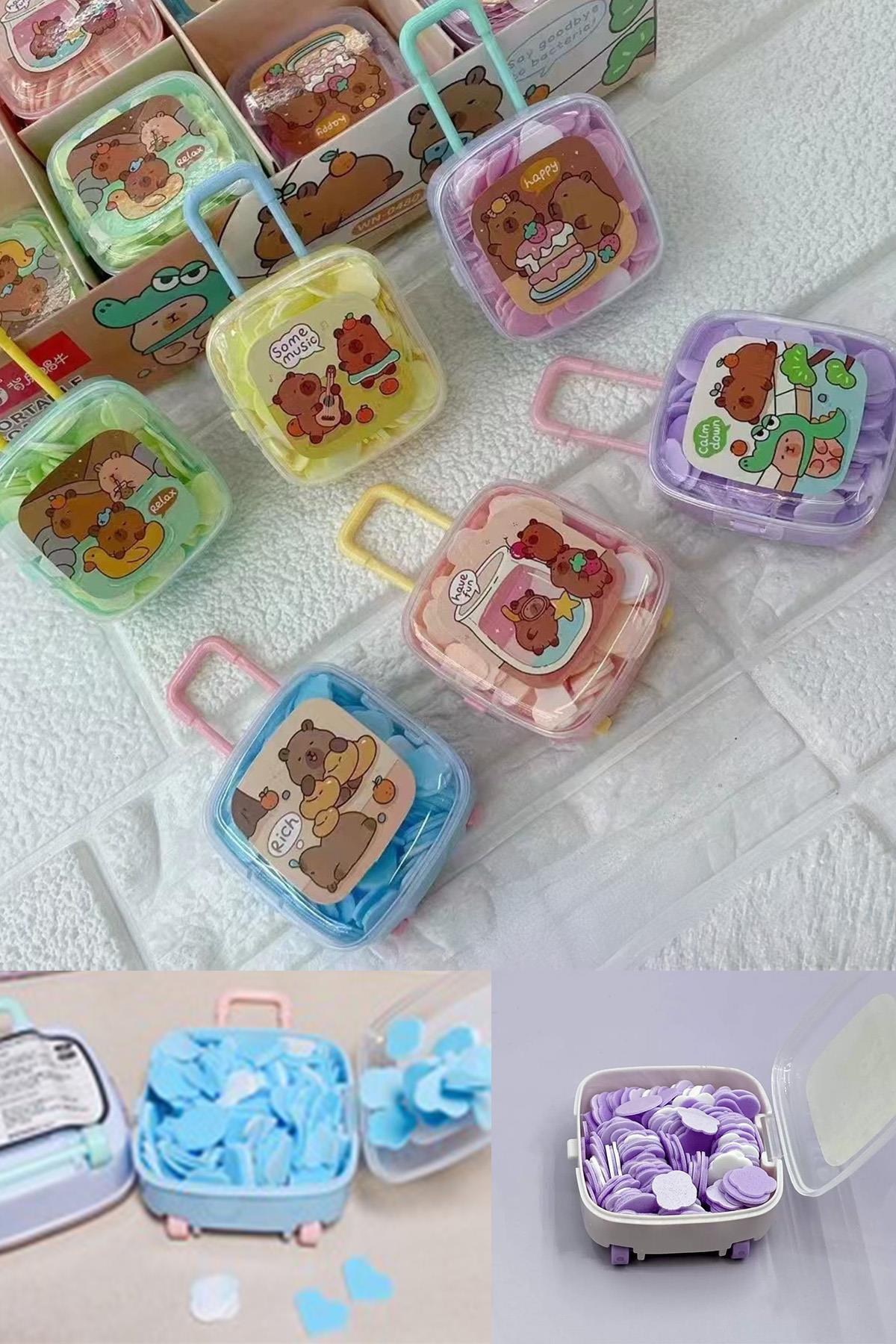 1Pc Portable Travel Suitcase Shape Paper Soap