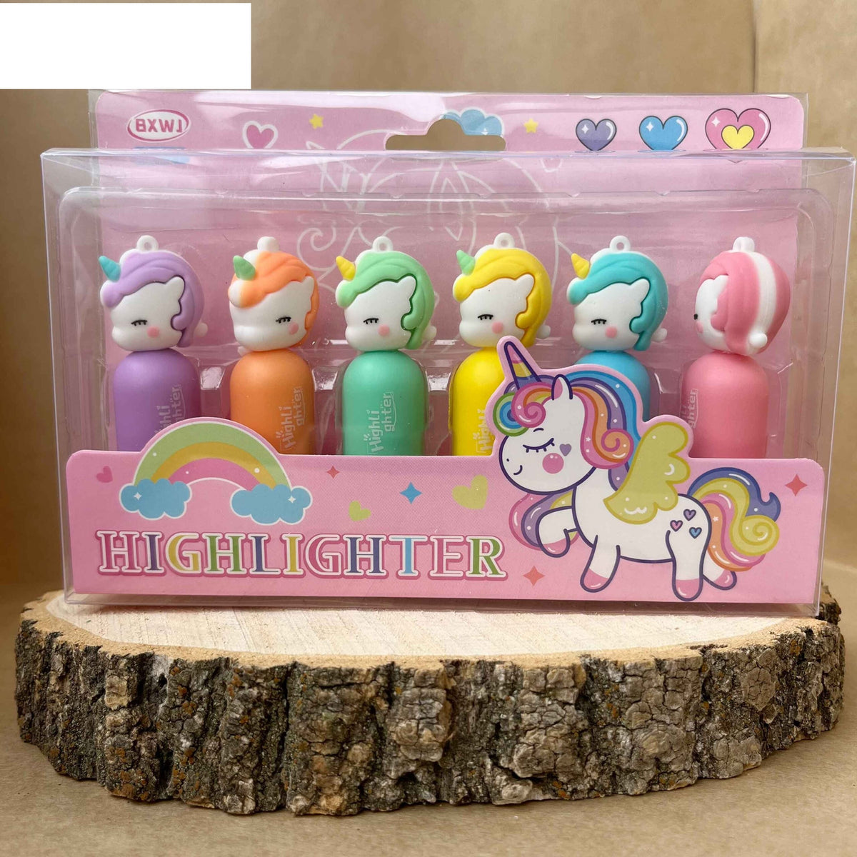 6Pcs Unicorn Themed Colorful Highlighter