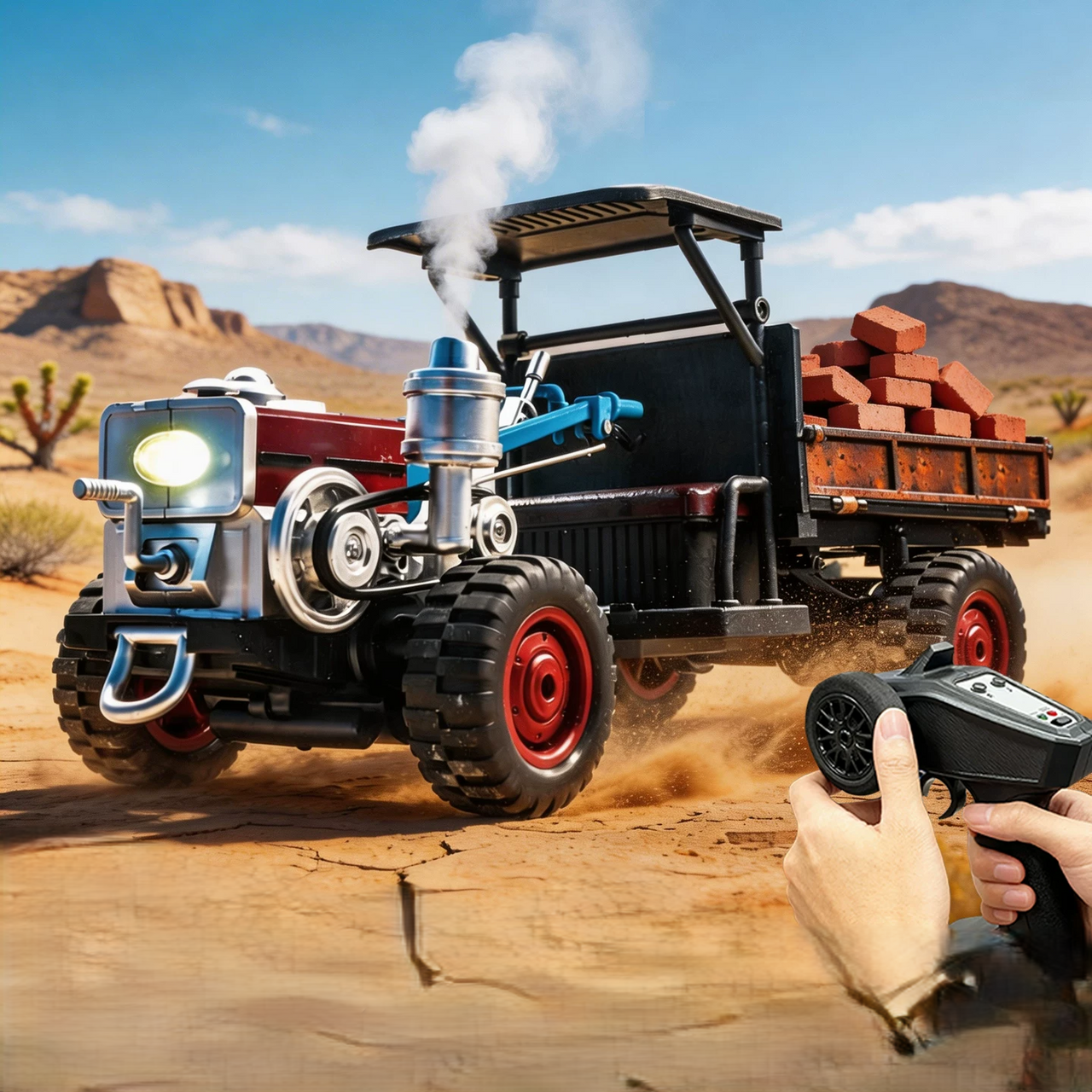 2.4GHz RC 4WD Tractor Model With Smoke