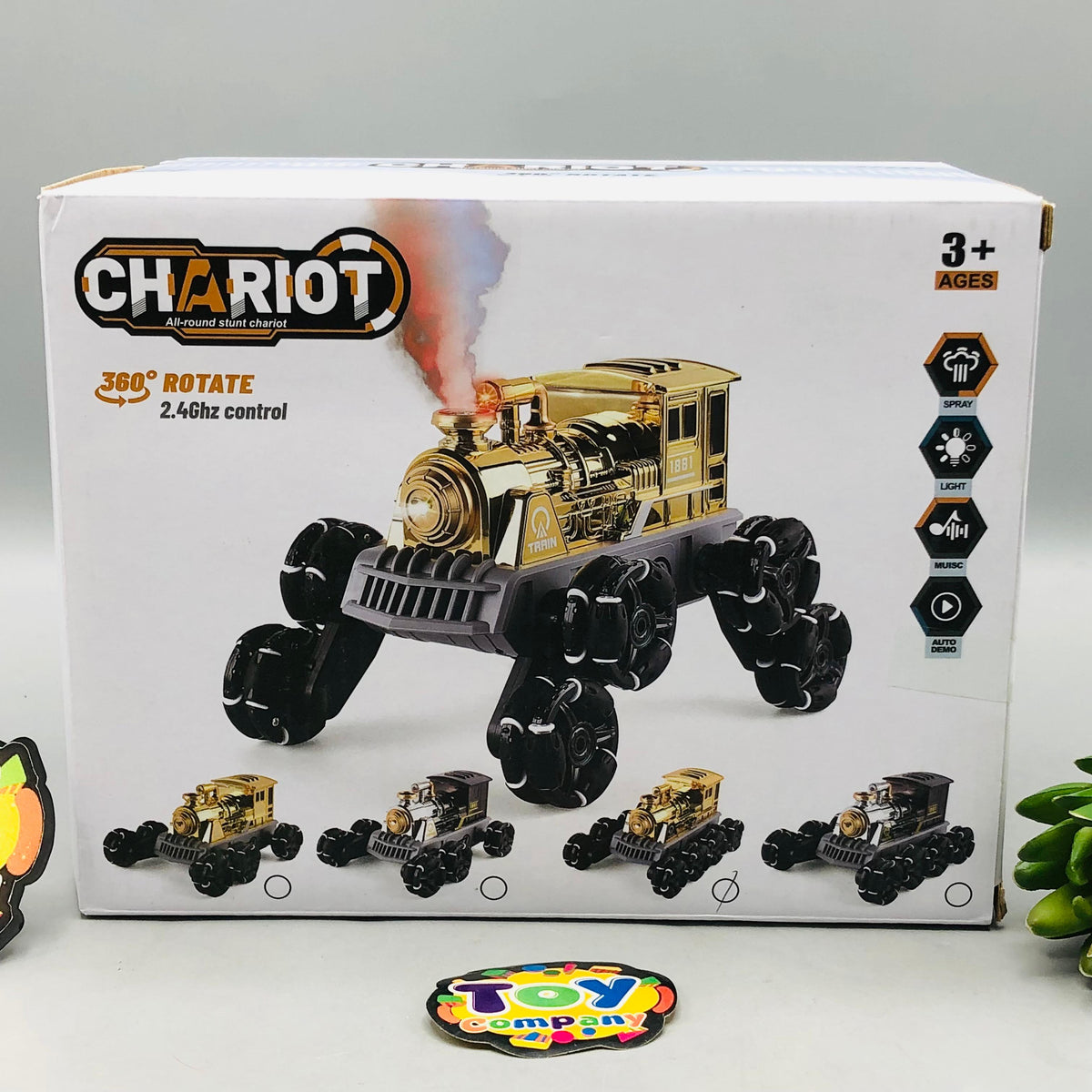 2.4GHz RC Chariot 8 Wheels Stunt Train With Smoke