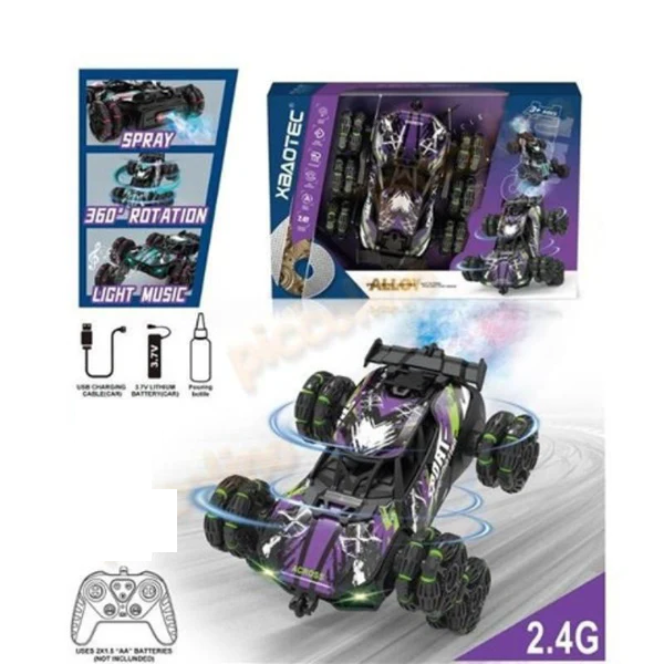 2.4GHz RC Alloy 6 Wheels Stunt Spray Car