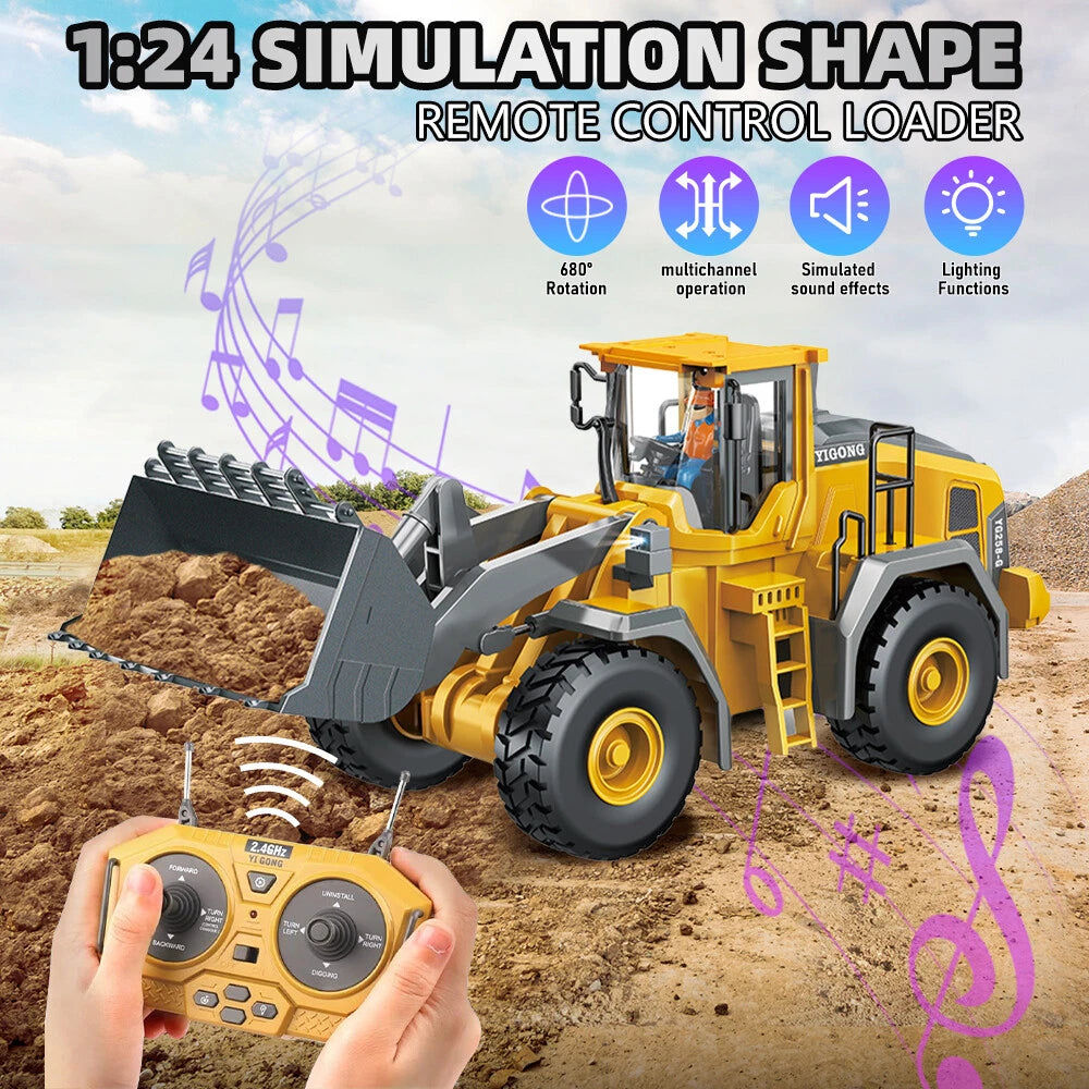 2.4GHz RC Diecast Bulldozer With Light & Sound