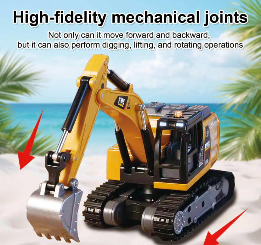 2.4GHz RC Mini Alloy Excavator Model With Acrylic Box
