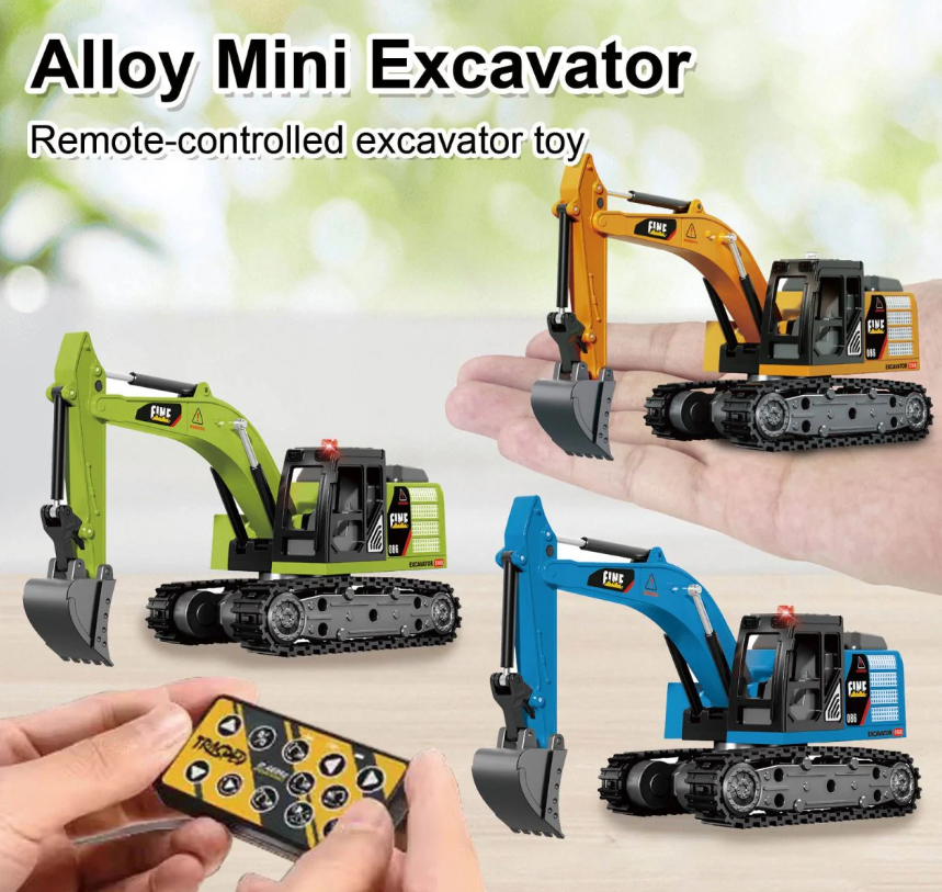 2.4GHz RC Mini Alloy Excavator Model With Acrylic Box