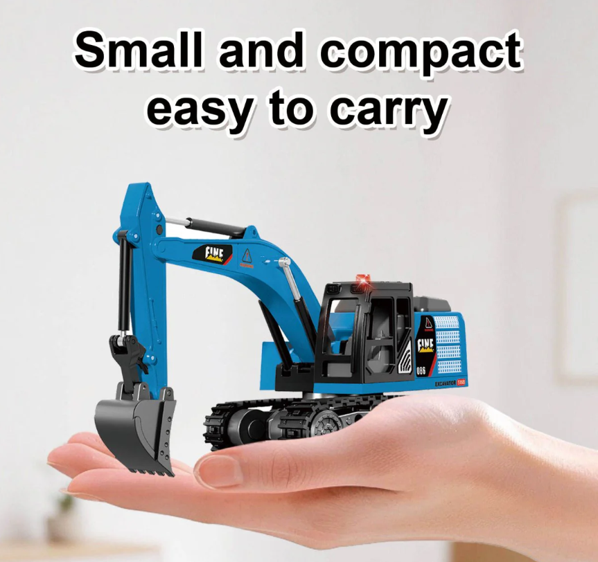 2.4GHz RC Mini Alloy Excavator Model With Acrylic Box