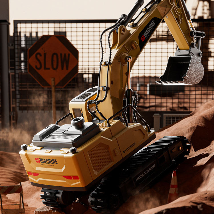 2.4GHz Remote Control Diecast Excavator With Smoke