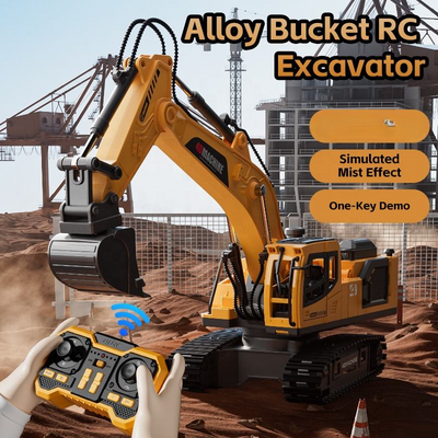 2.4GHz Remote Control Diecast Excavator With Smoke