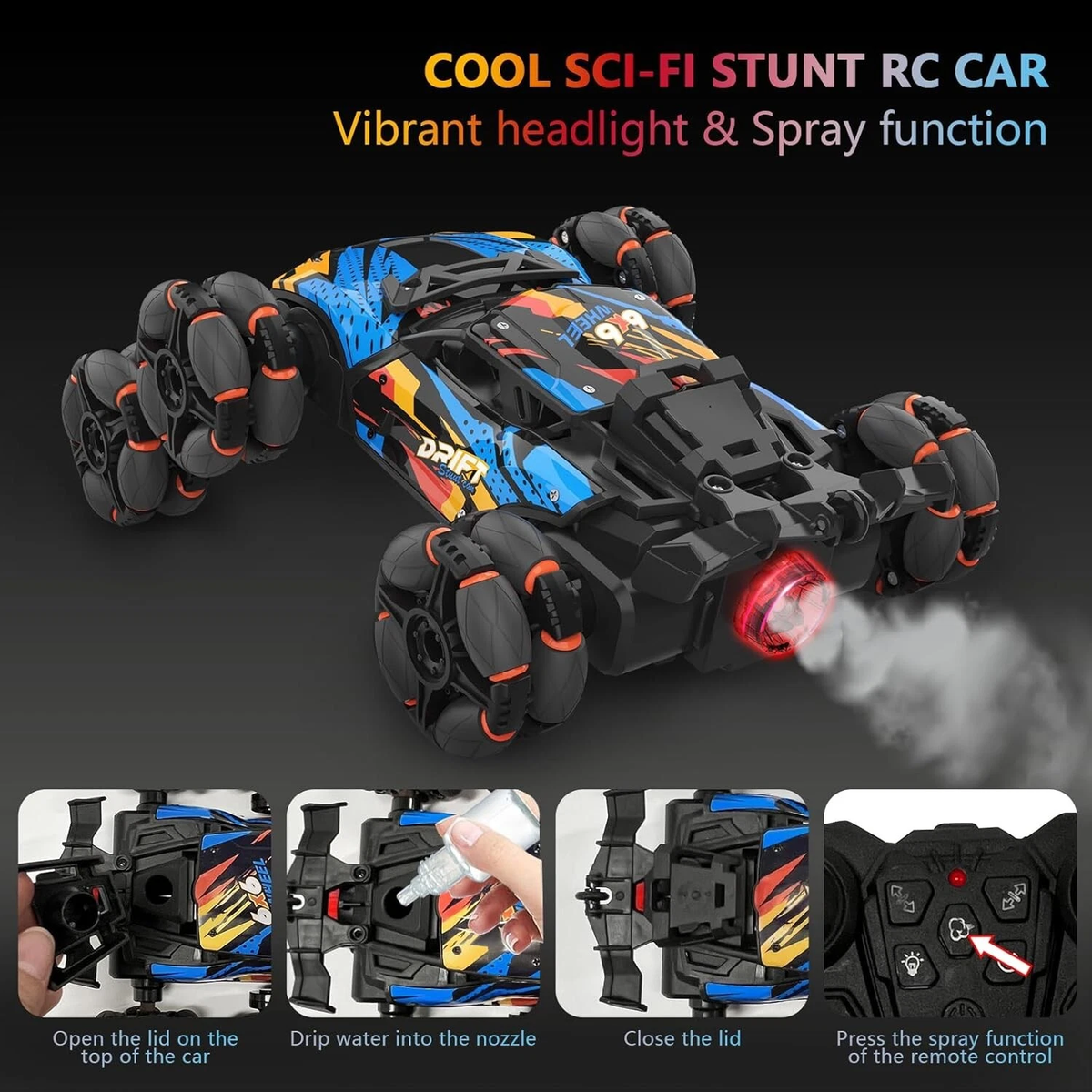 2.4G RC 6 Wheels Stunt Car With Smoke