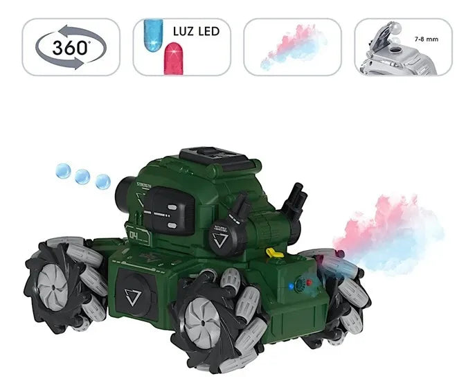 2.4G RC Gel Blaster  Shooting Tank With Smoke