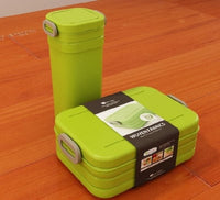 2in1 Premium Plastic Lunch Box & Water Bottle - Green