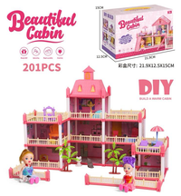 201Pcs DIY Beautiful Cabin Luxury Doll House