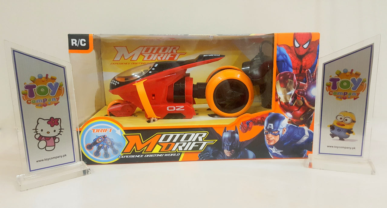 360-Degree Drift Motorcycle Stunt R/C Car With LED Flash Light
