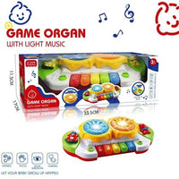 Toddlers Hand Patting Musical Drum With Piano Key