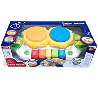 Toddlers Hand Patting Musical Drum With Piano Key