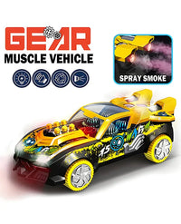 Electric Transparent Gear Musical Car With Smoke