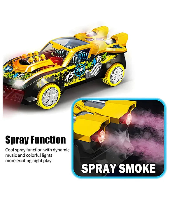 Electric Transparent Gear Musical Car With Smoke