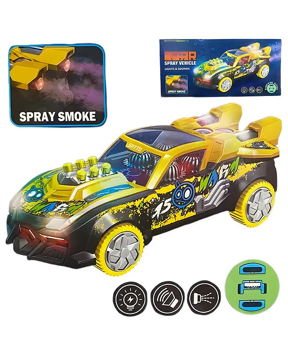 Electric Transparent Gear Musical Car With Smoke