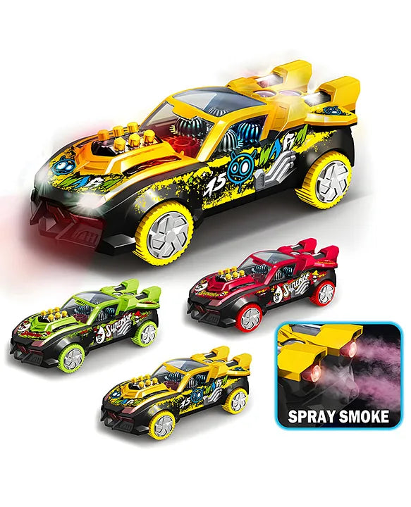 Electric Transparent Gear Musical Car With Smoke