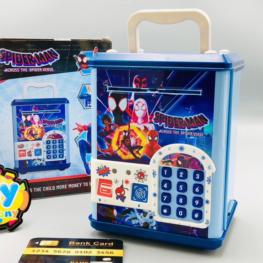Spiderman Fingerprint & Swipe Card Unlock Piggy Bank