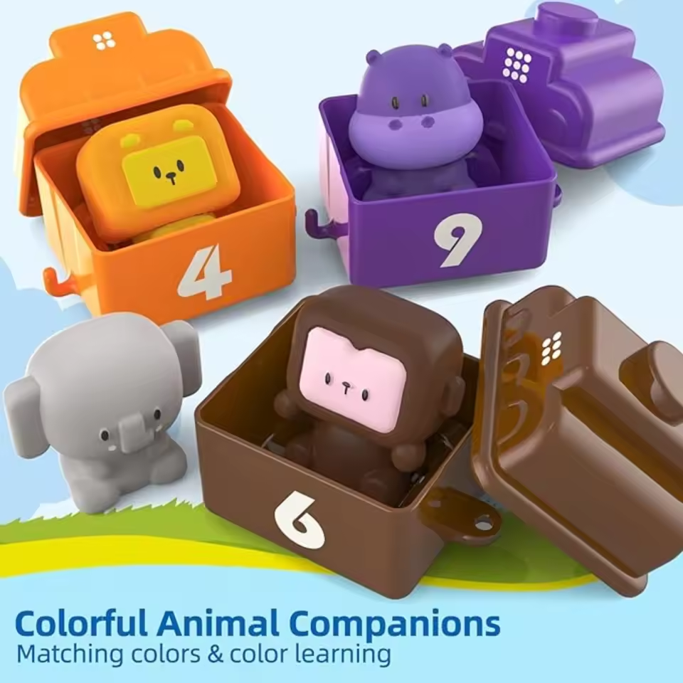 20Pcs Montessori Digital Animal Train Adventure