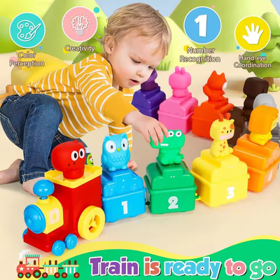 20Pcs Montessori Digital Animal Train Adventure