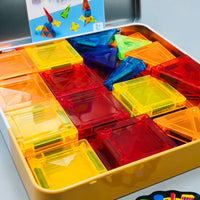 56Pcs Kids Magnetic Tiles Building Set With Storage Box