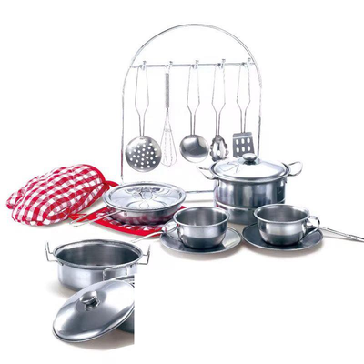21Pcs Kids Stainless Steel Kitchen Cookware Play Set