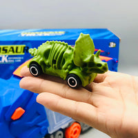 2in1 Foldable Dinosaur Truck With 3Pcs Cars